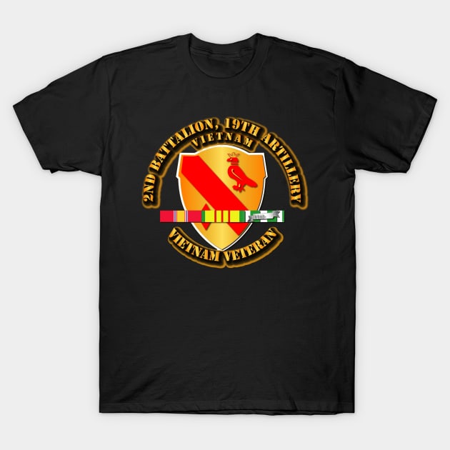 2nd Bn - 19th Artillery w Vietnam SVC Ribbons T-Shirt by twix123844